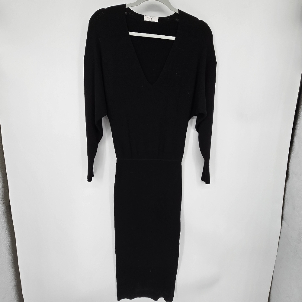 aritzia babaton black stretch midi dress size xsmall